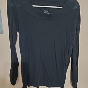 Black Long Sleeve Sheer Top